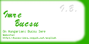 imre bucsu business card